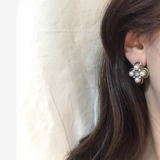 Pearl Square Antique Earrings Vintage Luxurious Ea