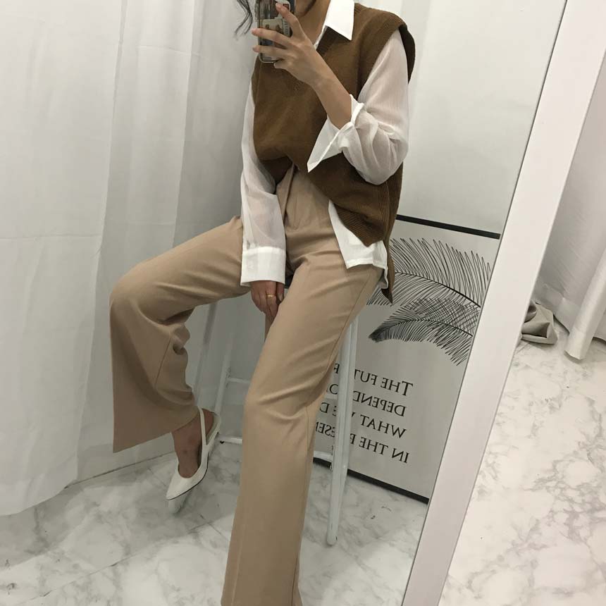 Basic Pearl Shirt Blouse layered in autumn fall