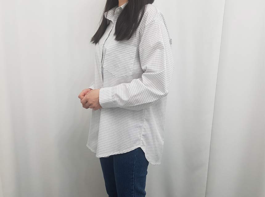 Cracker Check Shirt 2COLOR Semi Office Look Date L