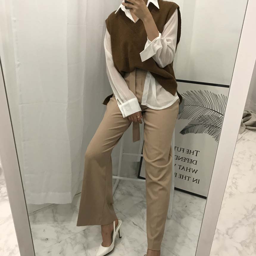 Basic Pearl Shirt Blouse layered in autumn fall