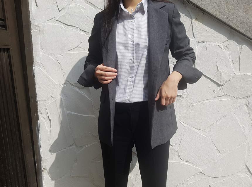 Cracker Check Shirt 2COLOR Semi Office Look Date L