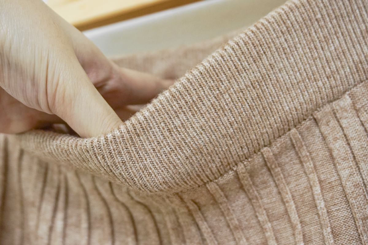 Knit Banding Flare Skirt Winter Long Autumn Long