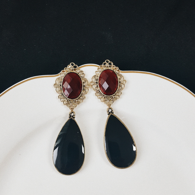 Wine Black Bold Earrings Antique Earrings Gorgeous
