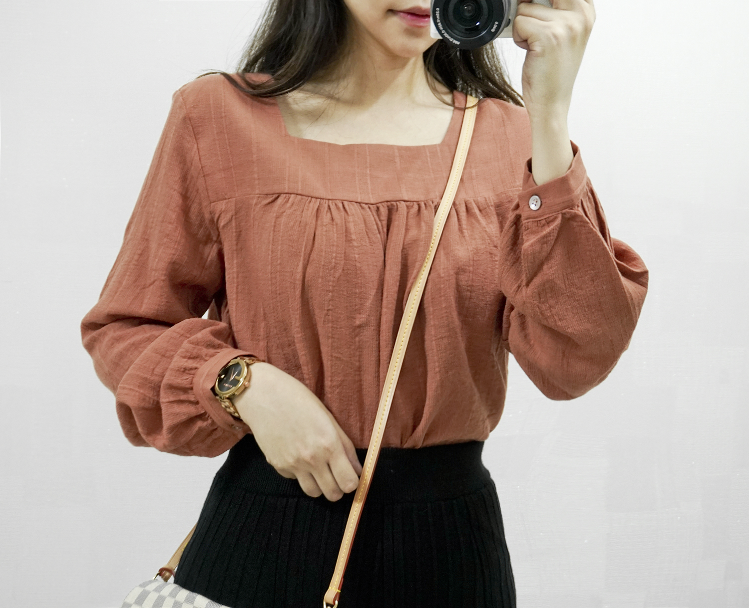 Knit Banding Flare Skirt Winter Long Autumn Long