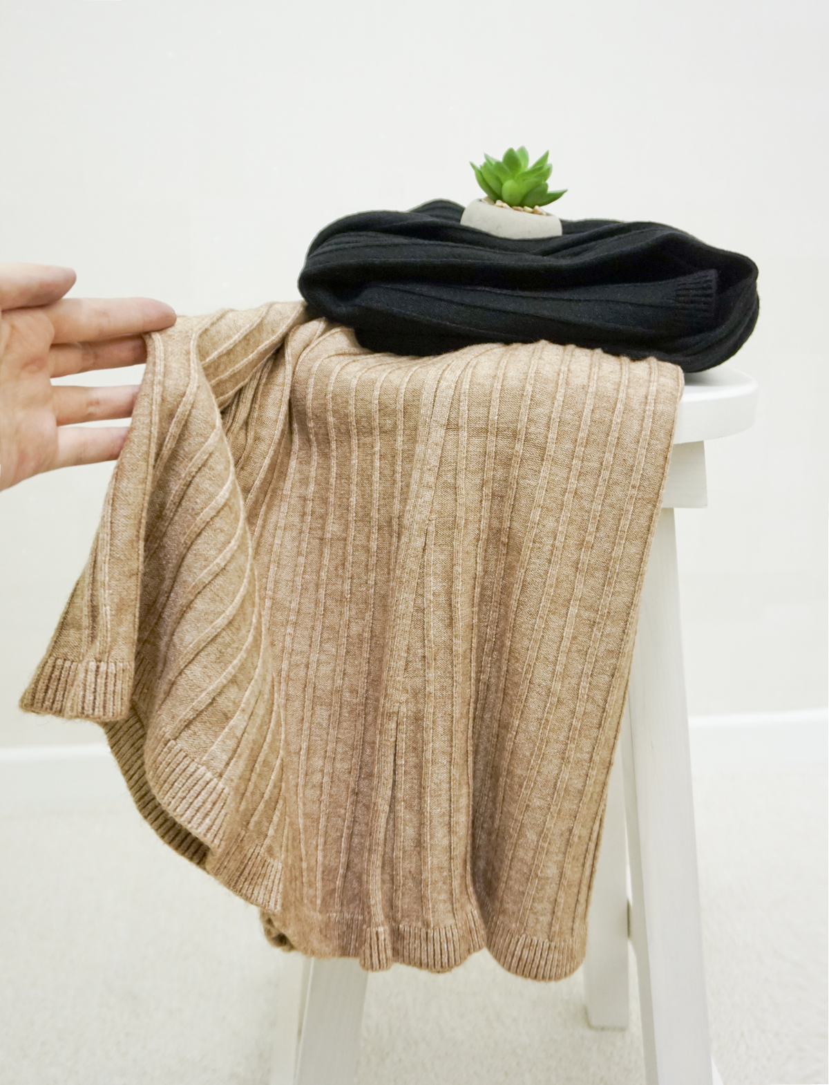 Knit Banding Flare Skirt Winter Long Autumn Long