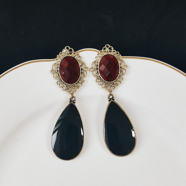 Wine Black Bold Earrings Antique Earrings Gorgeous