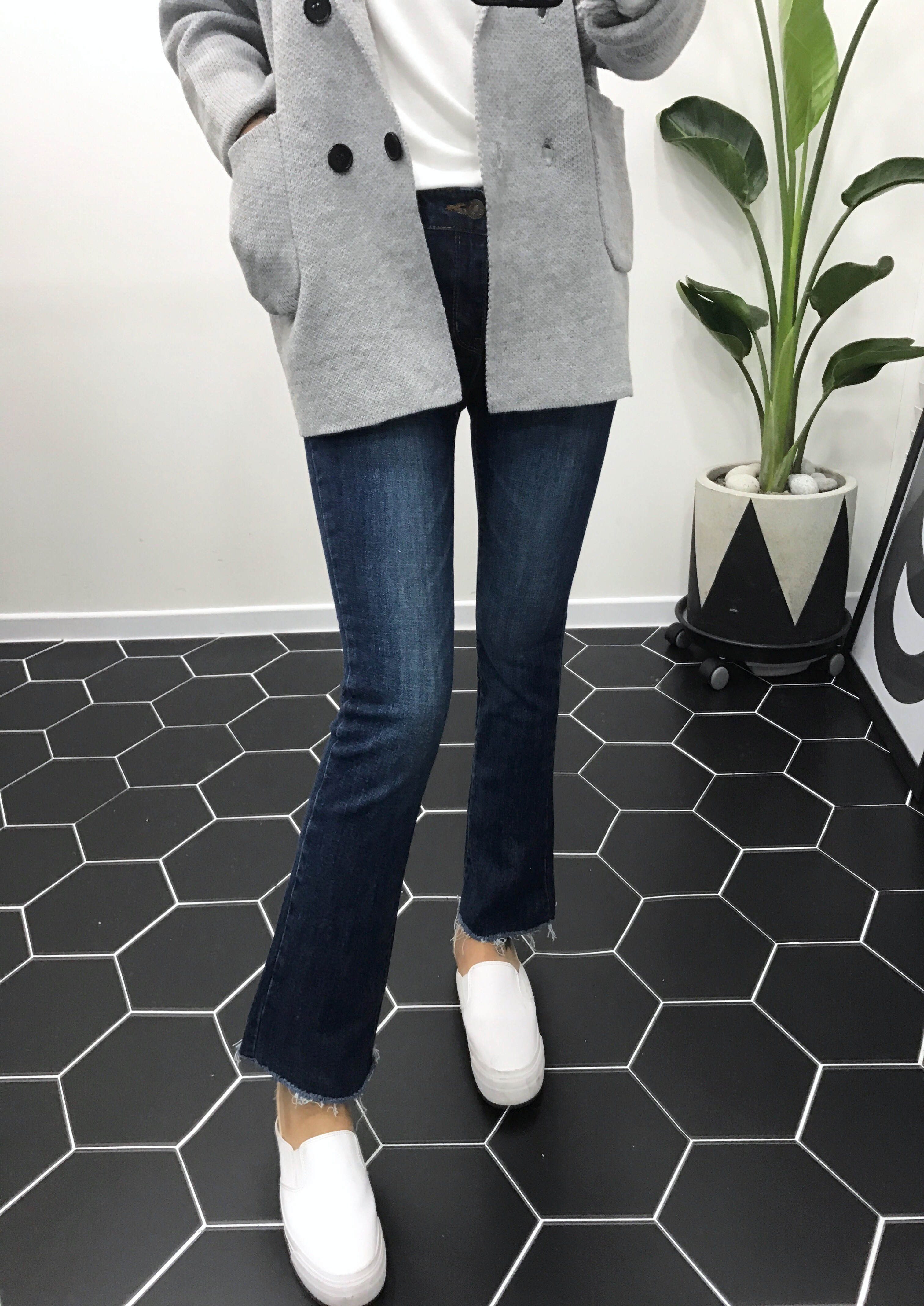 Korea Jeans Pants Boots Cut Jeans Women Winter Cas