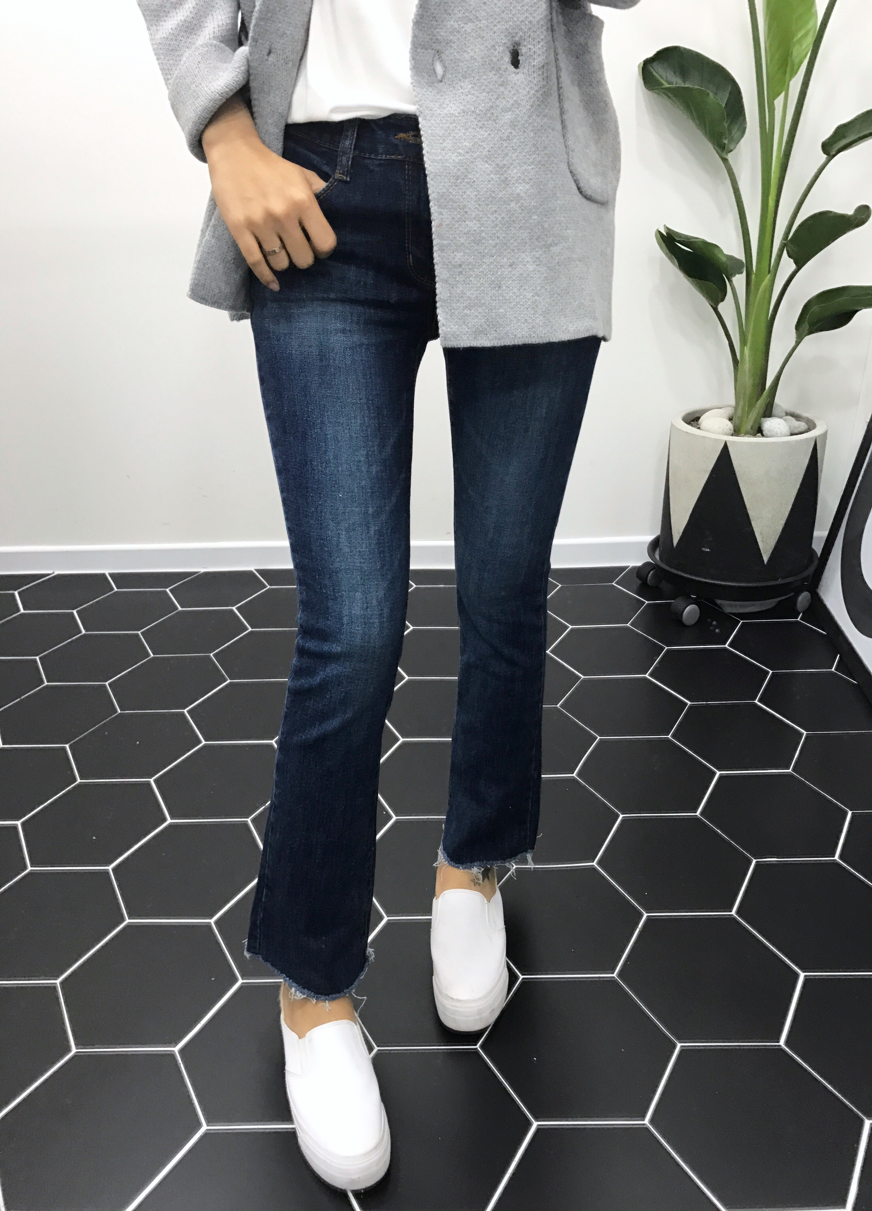 Korea Jeans Pants Boots Cut Jeans Women Winter Cas