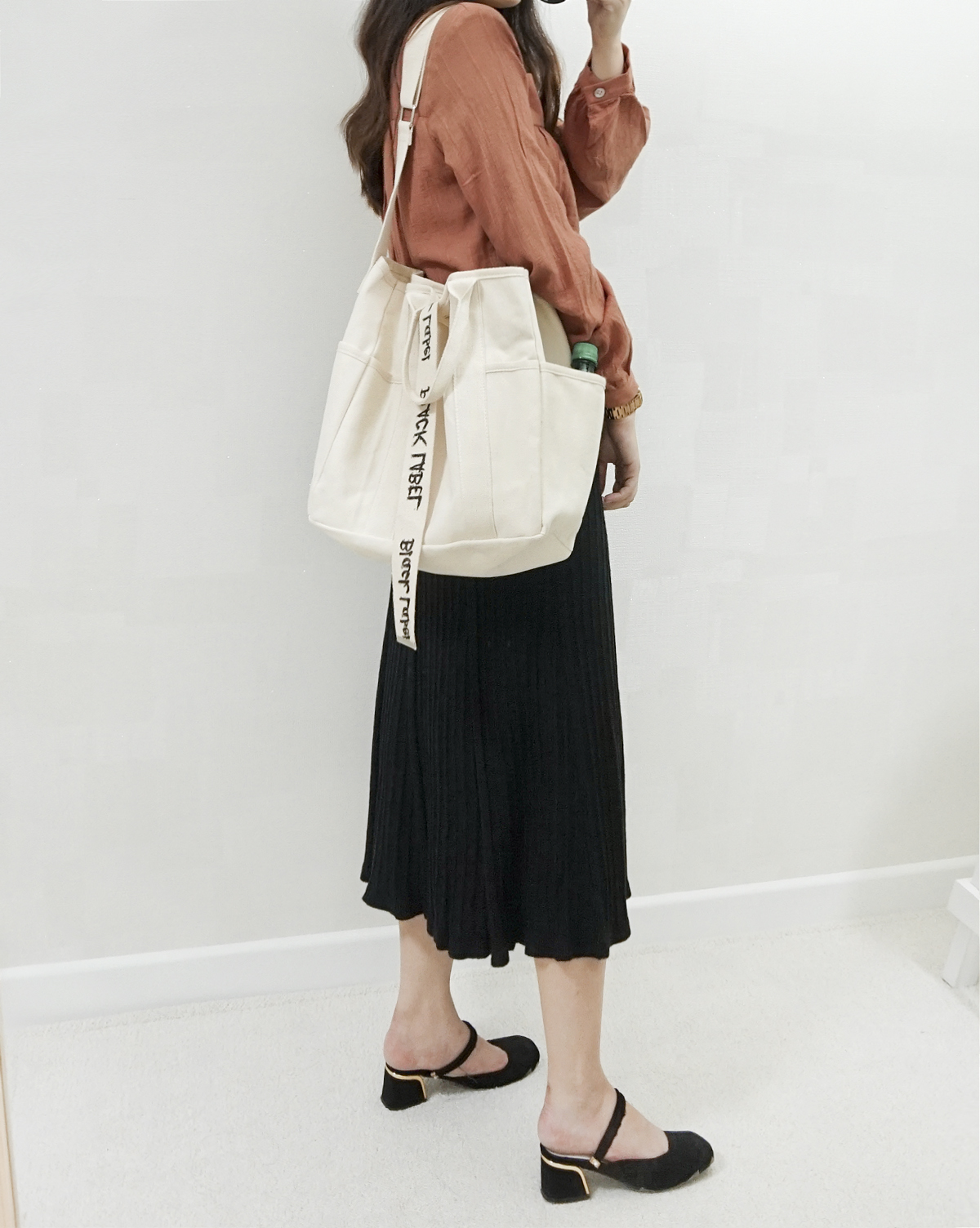 Knit Banding Flare Skirt Winter Long Autumn Long