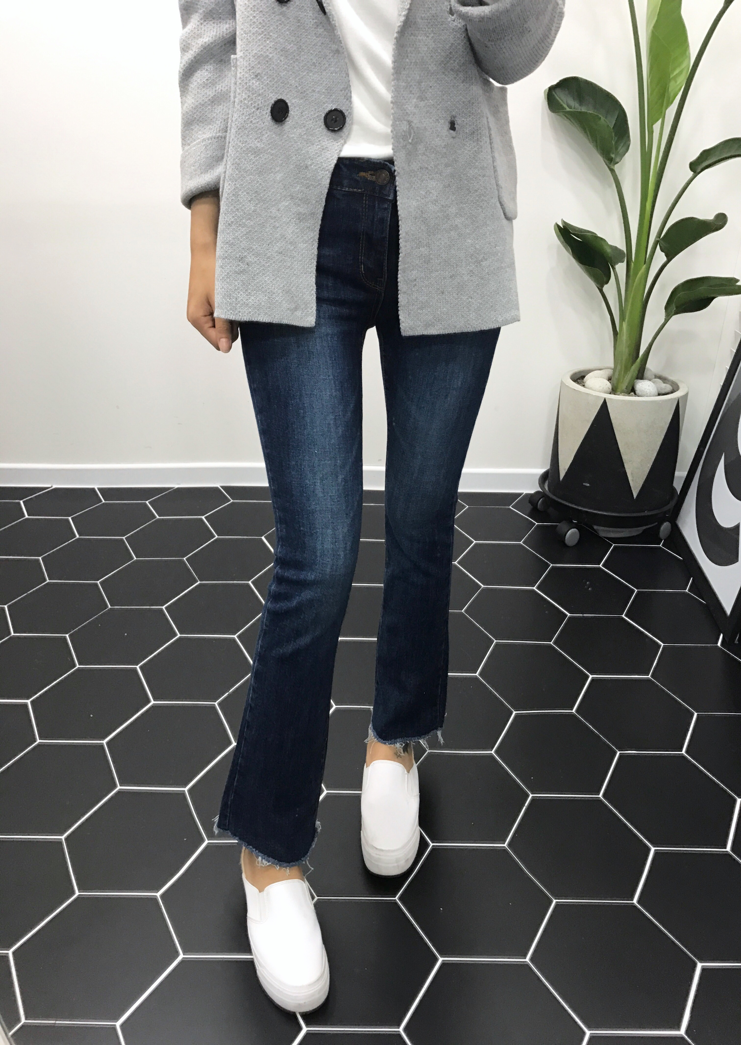 Korea Jeans Pants Boots Cut Jeans Women Winter Cas