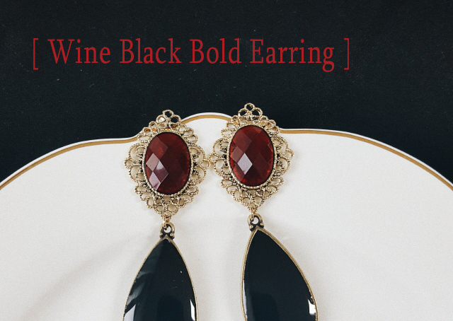 Wine Black Bold Earrings Antique Earrings Gorgeous
