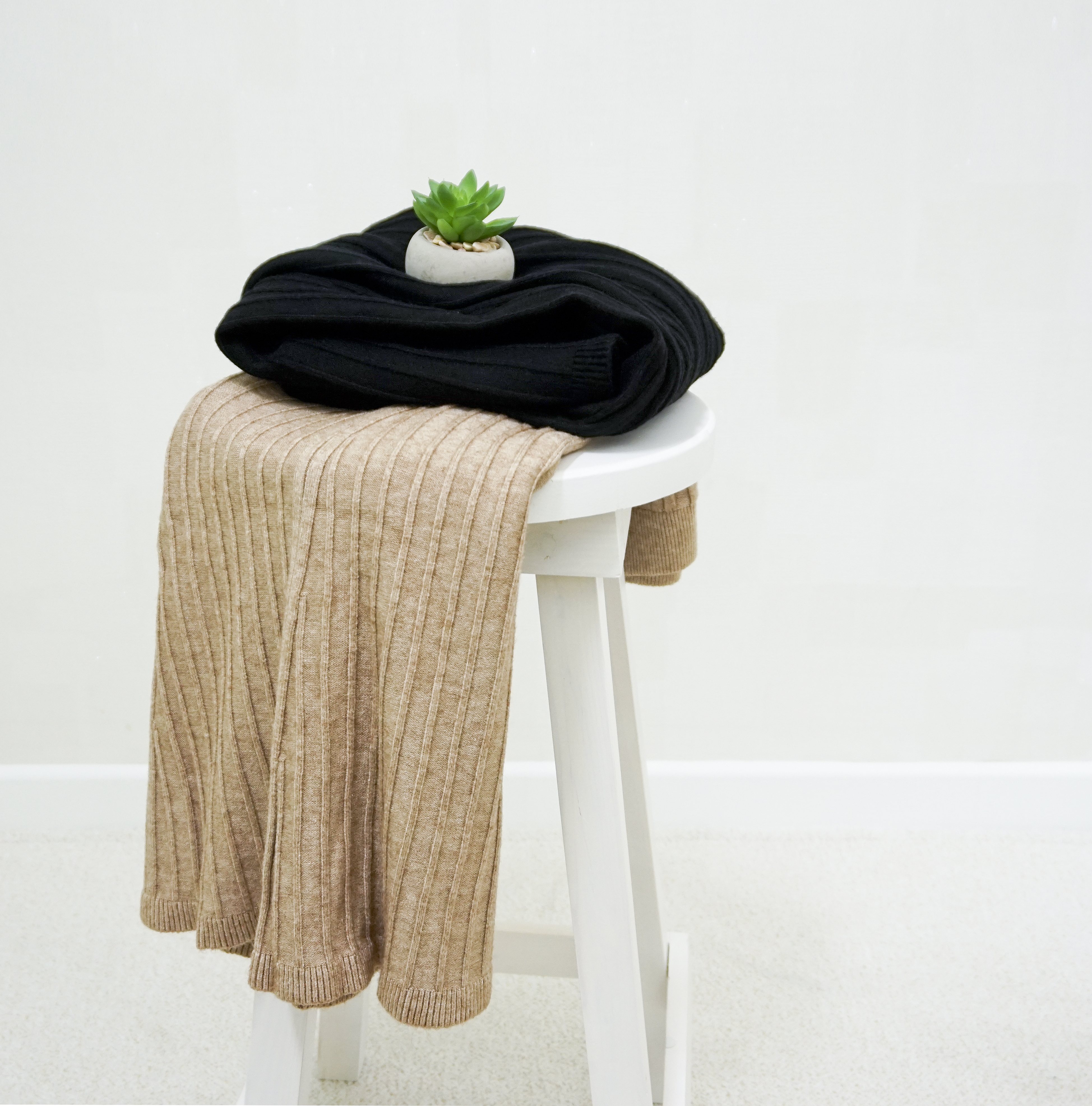 Knit Banding Flare Skirt Winter Long Autumn Long