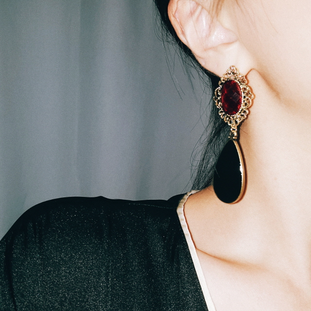 Wine Black Bold Earrings Antique Earrings Gorgeous