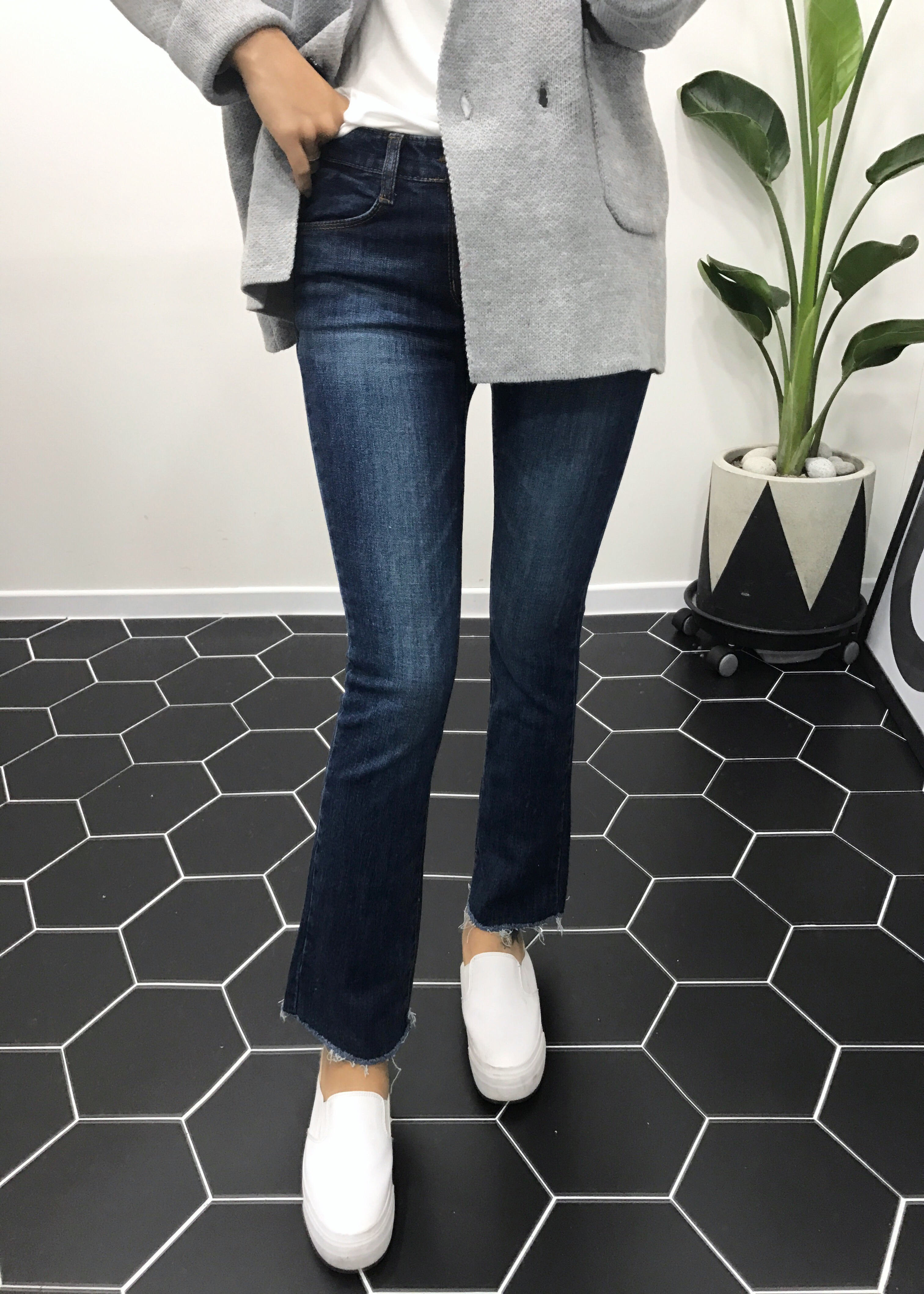 Korea Jeans Pants Boots Cut Jeans Women Winter Cas