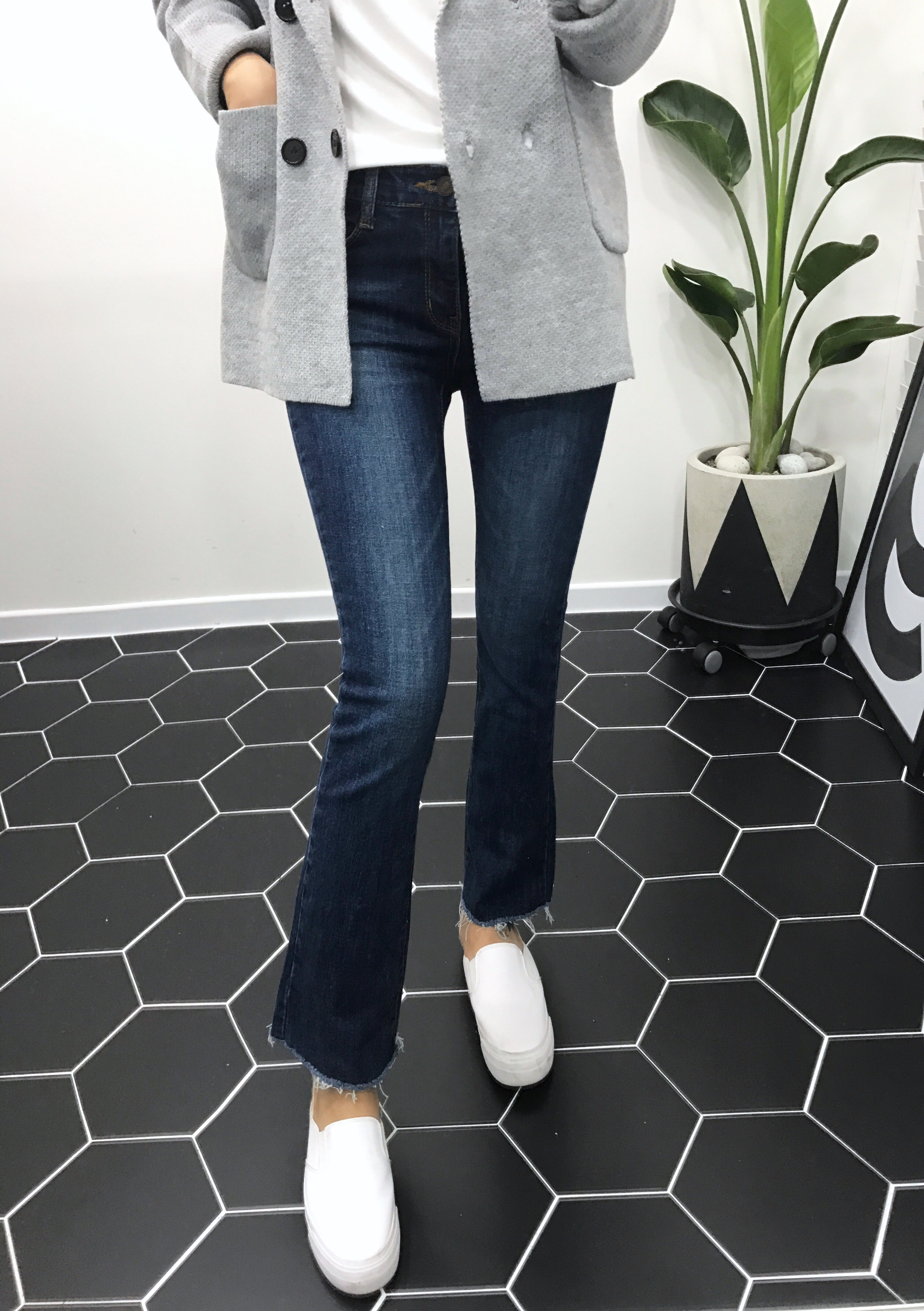 Korea Jeans Pants Boots Cut Jeans Women Winter Cas