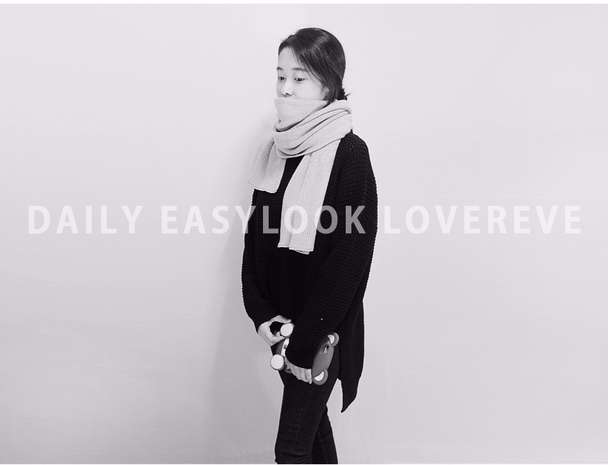 Soft knit scarf Coat soft gray winter solid color