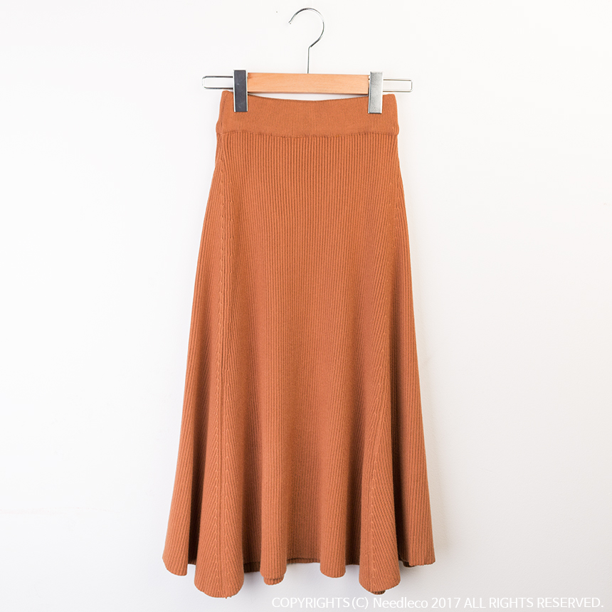 Needle nose flare knit long skirt high quality A l