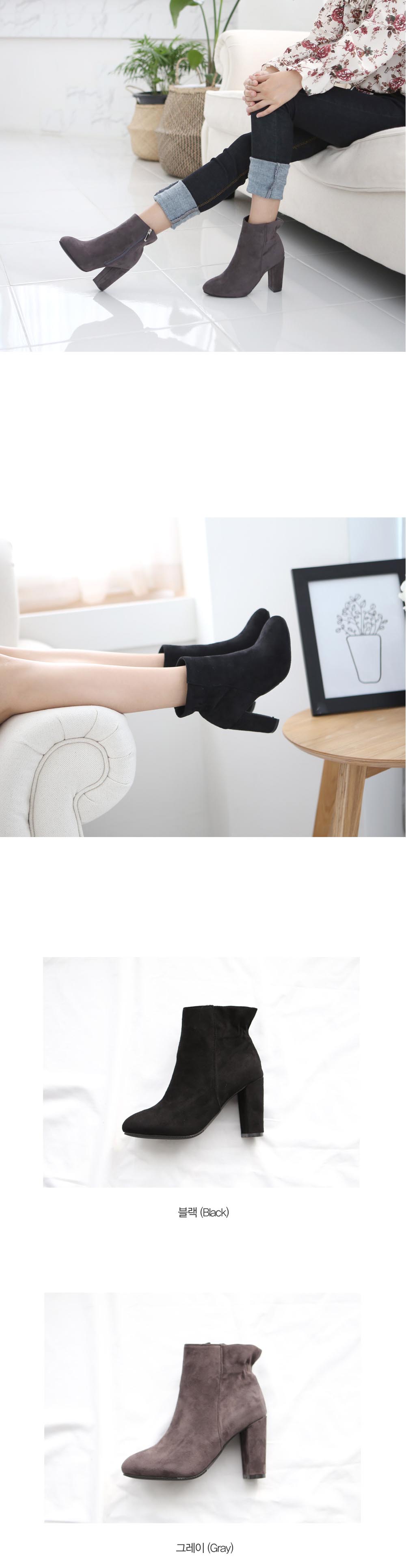 Big Size Small Suede Shirring Angle Boots Lovely L