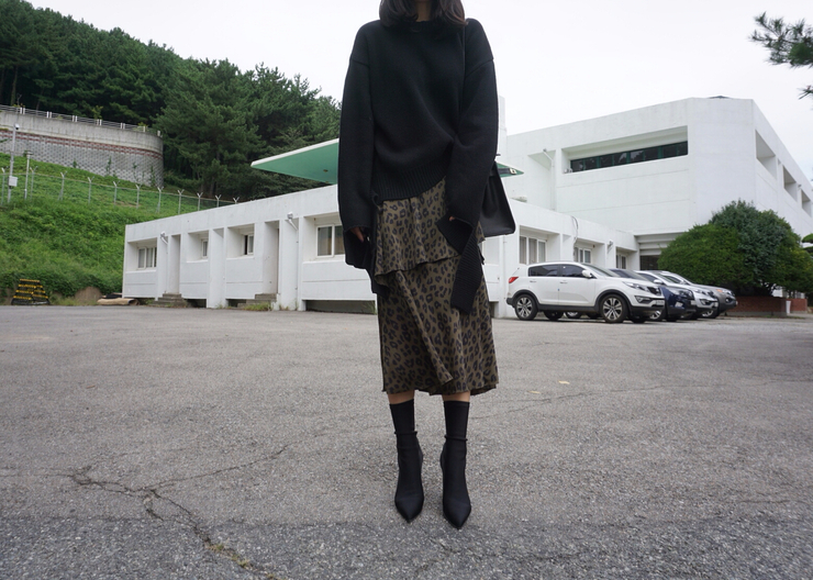 Leopard Long Skirt Daily Codile Rope Twenties Hopp