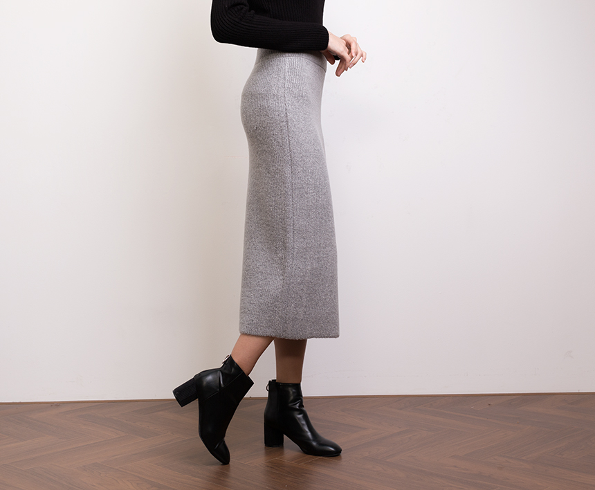 Needle Nose H line Long knit skirt Skirt Women Lon