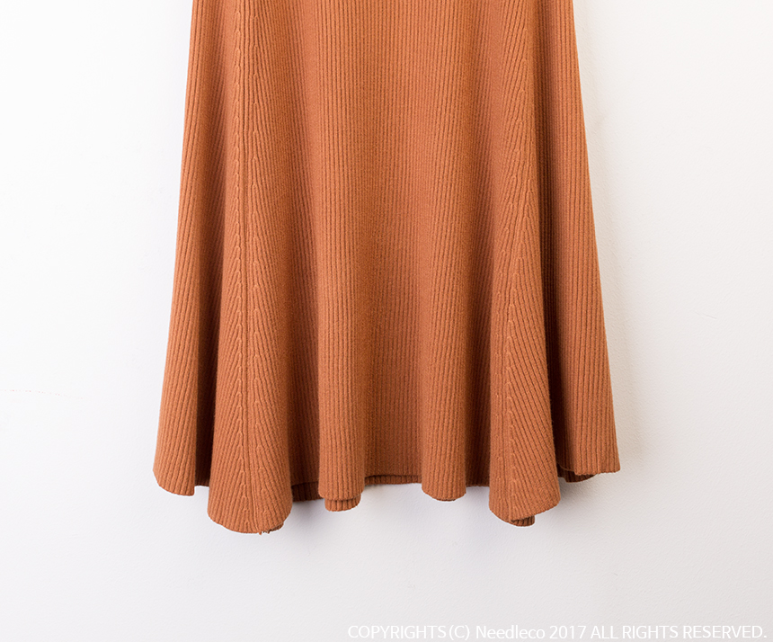 Needle nose flare knit long skirt high quality A l
