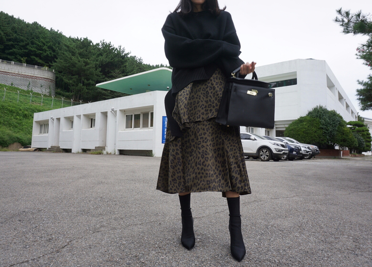 Leopard Long Skirt Daily Codile Rope Twenties Hopp