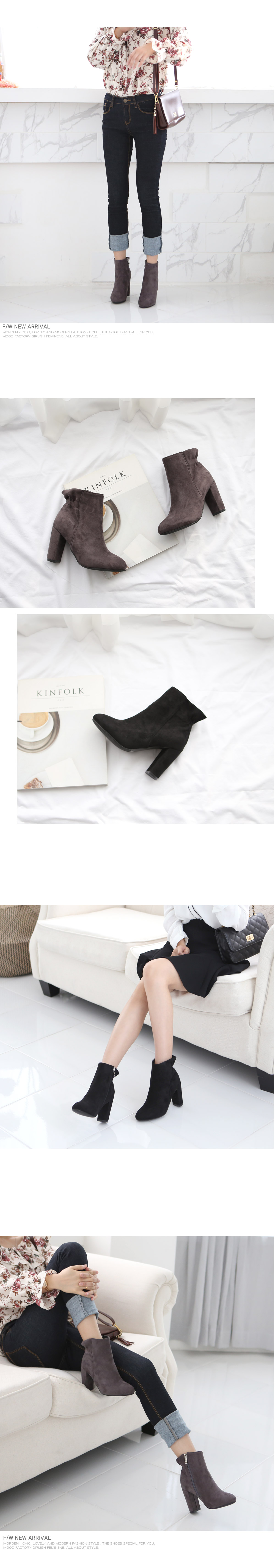 Big Size Small Suede Shirring Angle Boots Lovely L