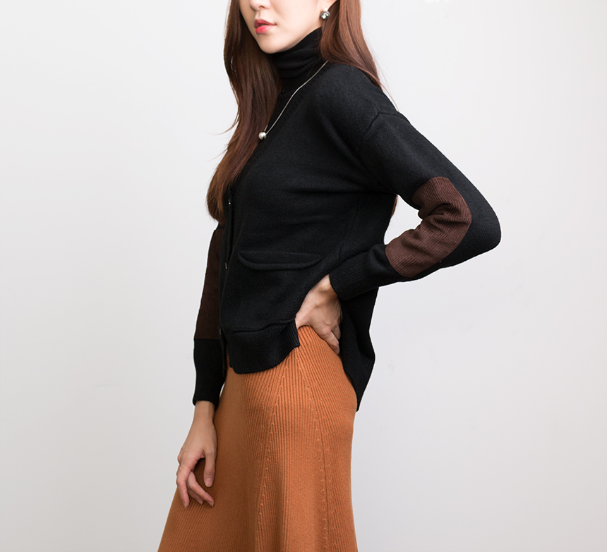 Needle nose flare knit long skirt high quality A l