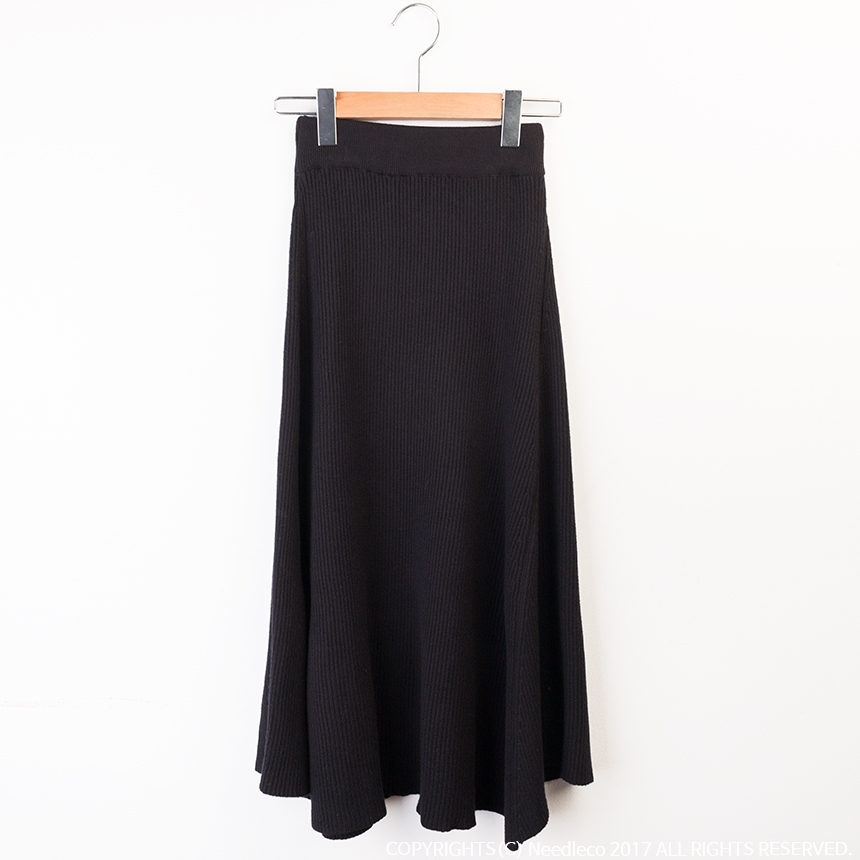 Needle nose flare knit long skirt high quality A l