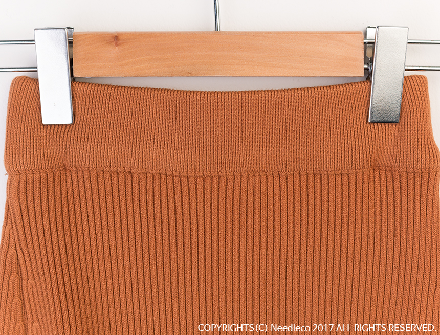 Needle nose flare knit long skirt high quality A l