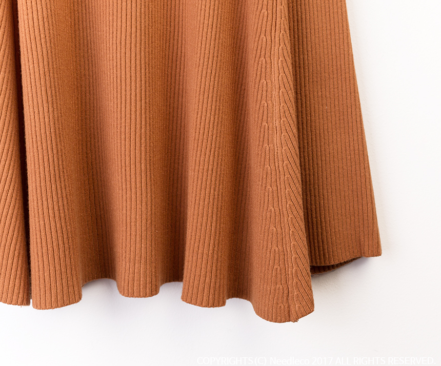 Needle nose flare knit long skirt high quality A l