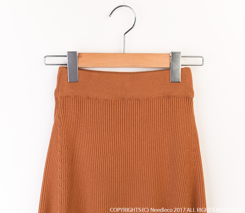 Needle nose flare knit long skirt high quality A l