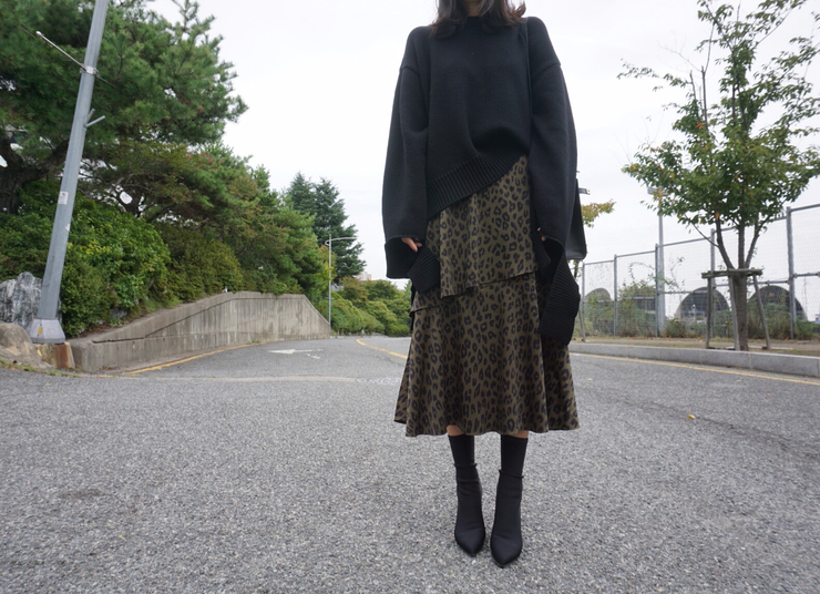Leopard Long Skirt Daily Codile Rope Twenties Hopp