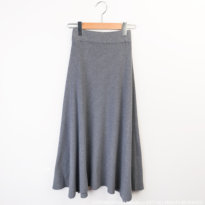 Needle nose flare knit long skirt high quality A l