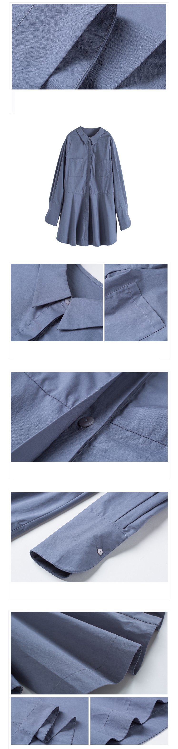 Flare Long Cuffs Shirt 2color Autumn Blouse Newspa