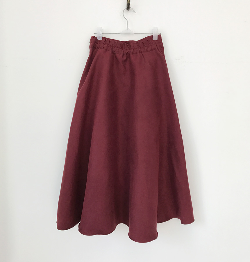 Suede flare winter long skirt A line long skirt be