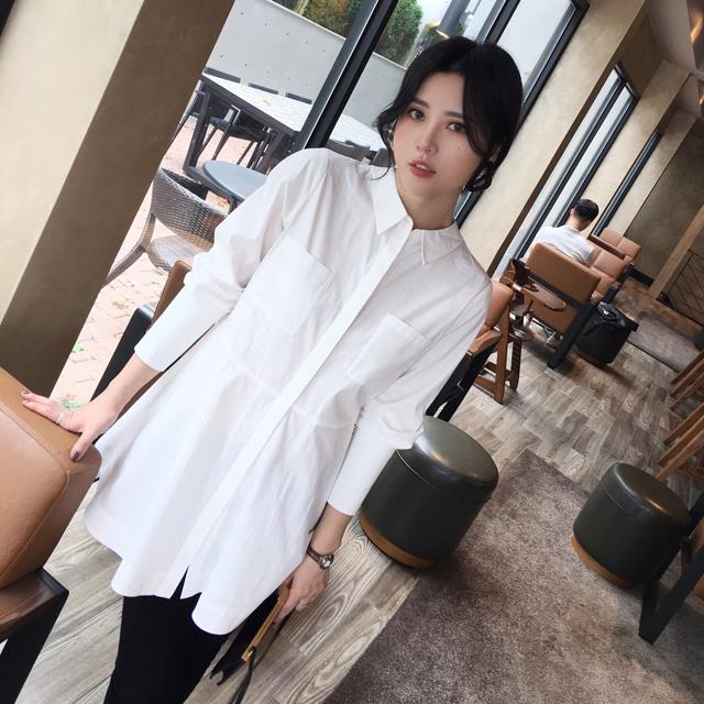 Flare Long Cuffs Shirt 2color Autumn Blouse Newspa
