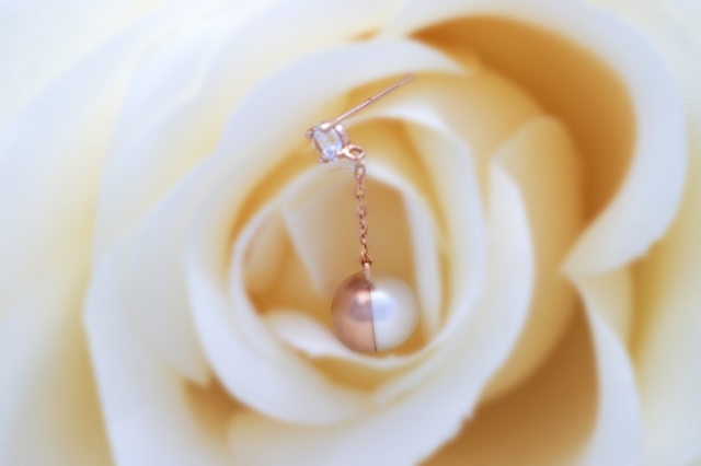 Rose Gold Pearl Earrings 14k Jewelry Drop 14K Wome