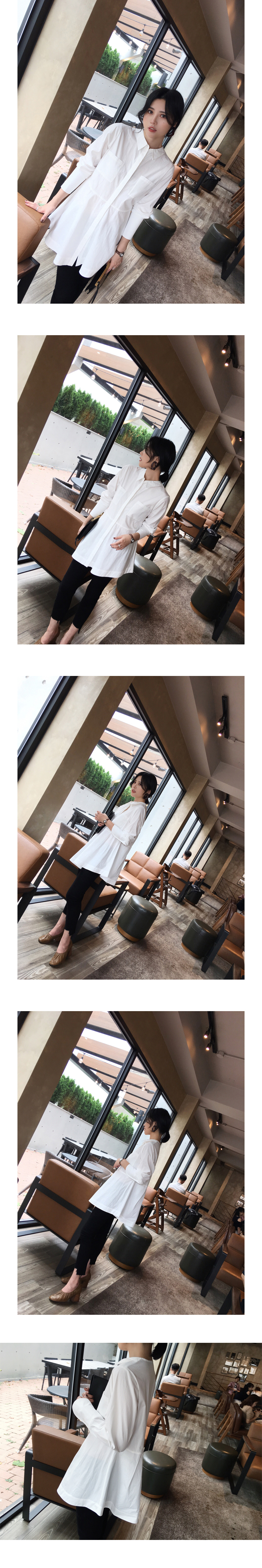 Flare Long Cuffs Shirt 2color Autumn Blouse Newspa