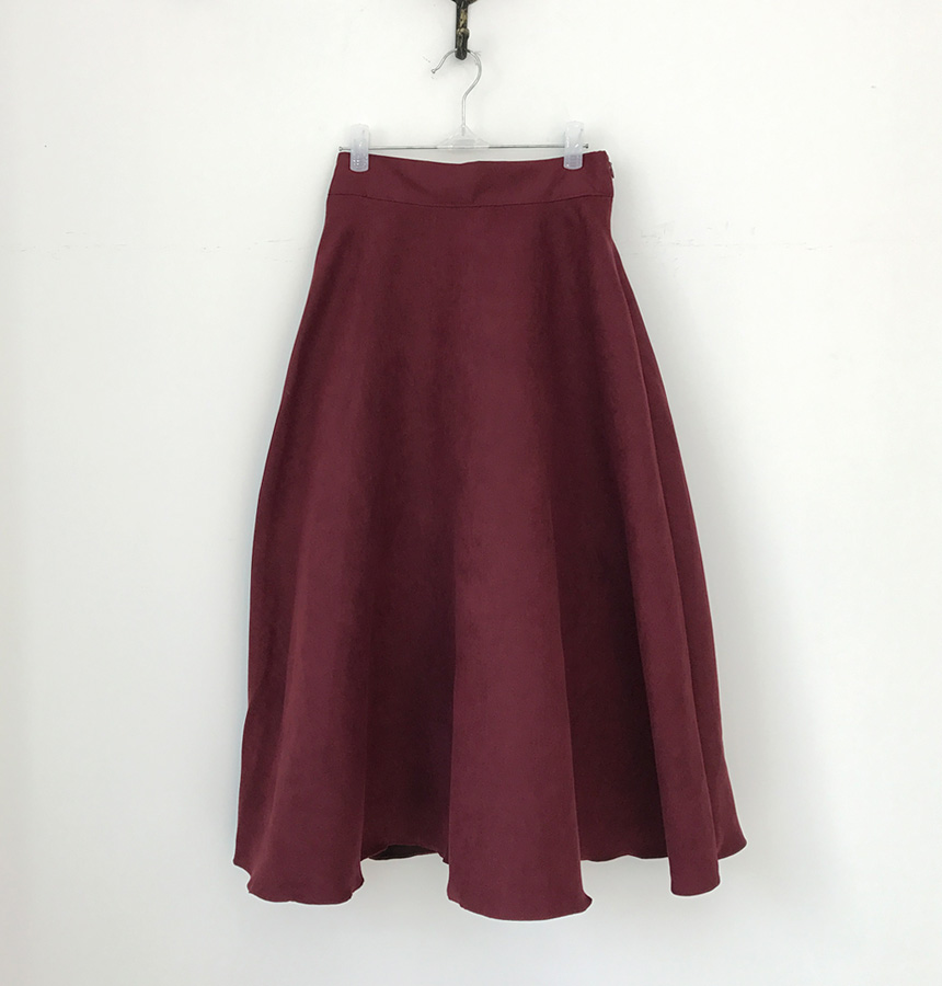 Suede flare winter long skirt A line long skirt be