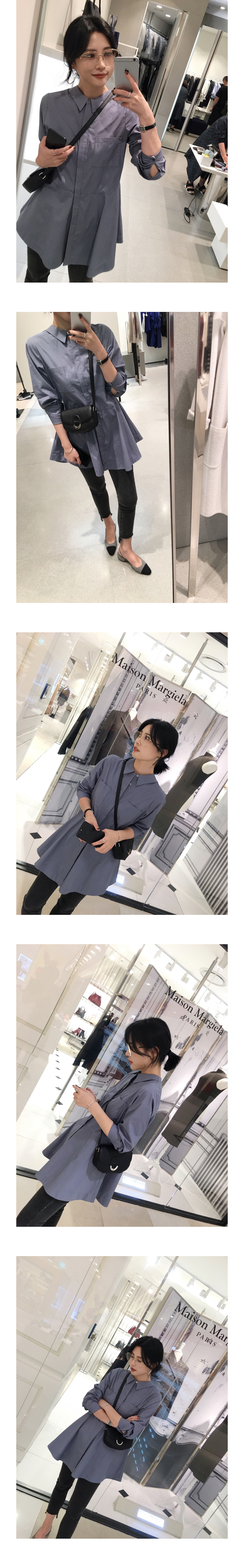 Flare Long Cuffs Shirt 2color Autumn Blouse Newspa