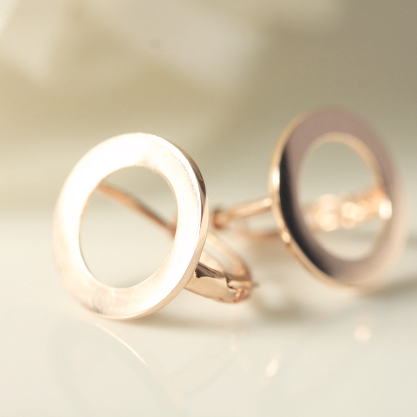 Rose Gold Round Earrings Celebrity Twenties Girl G