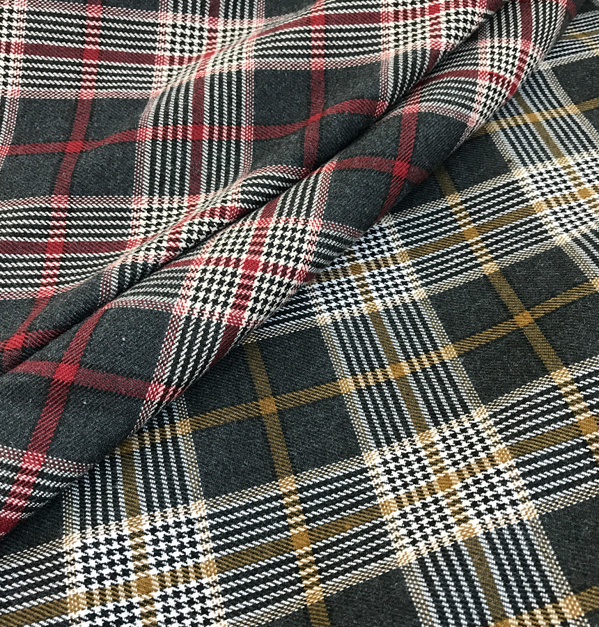 Winter flare check Long skirt Autumn long skirt A 