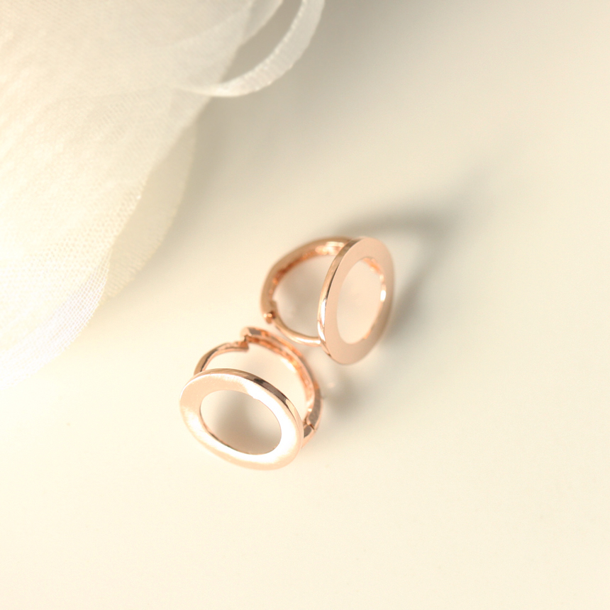 Rose Gold Round Earrings Celebrity Twenties Girl G