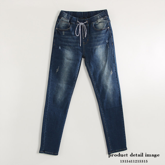 Korea Jeans Pants Span Date Twin Cat Washing Deep 