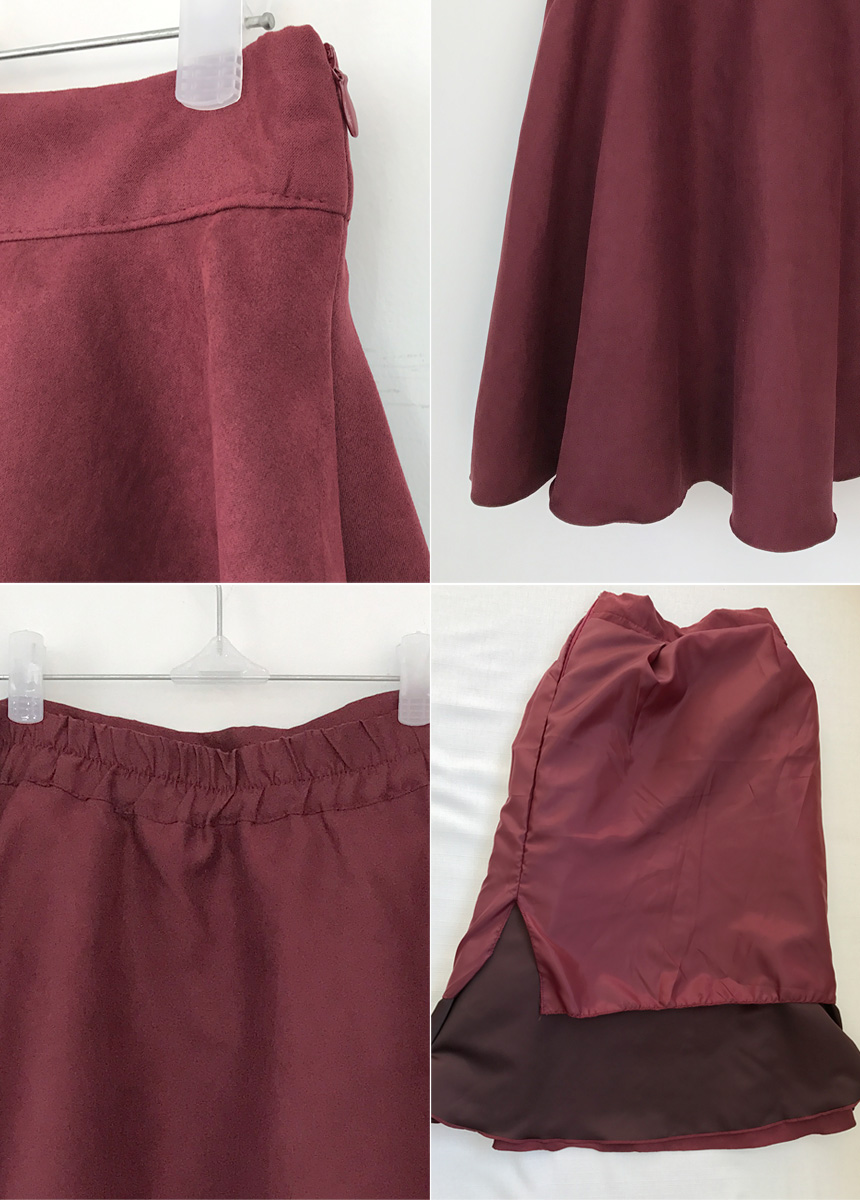 Suede flare winter long skirt A line long skirt be