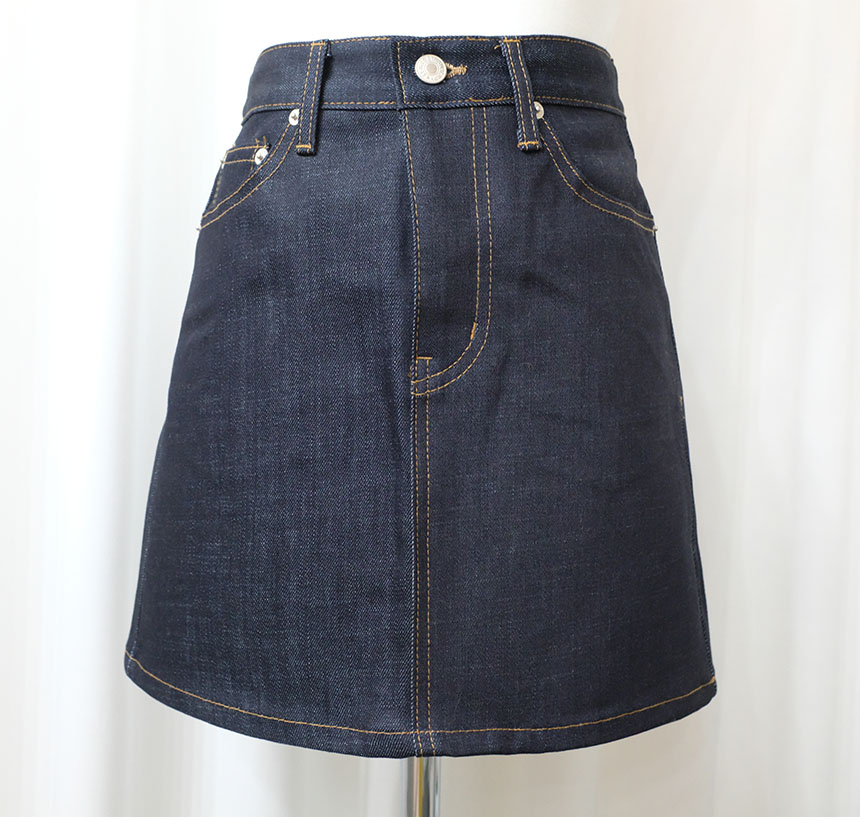 A-line denim mini skirt autumn basic