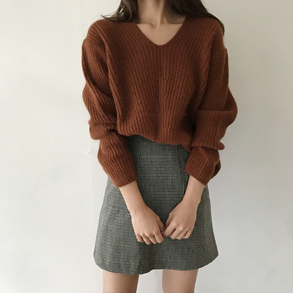 grow wool check pockets mini skirt cute and sporty