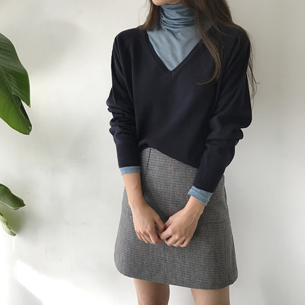 grow wool check pockets mini skirt cute and sporty