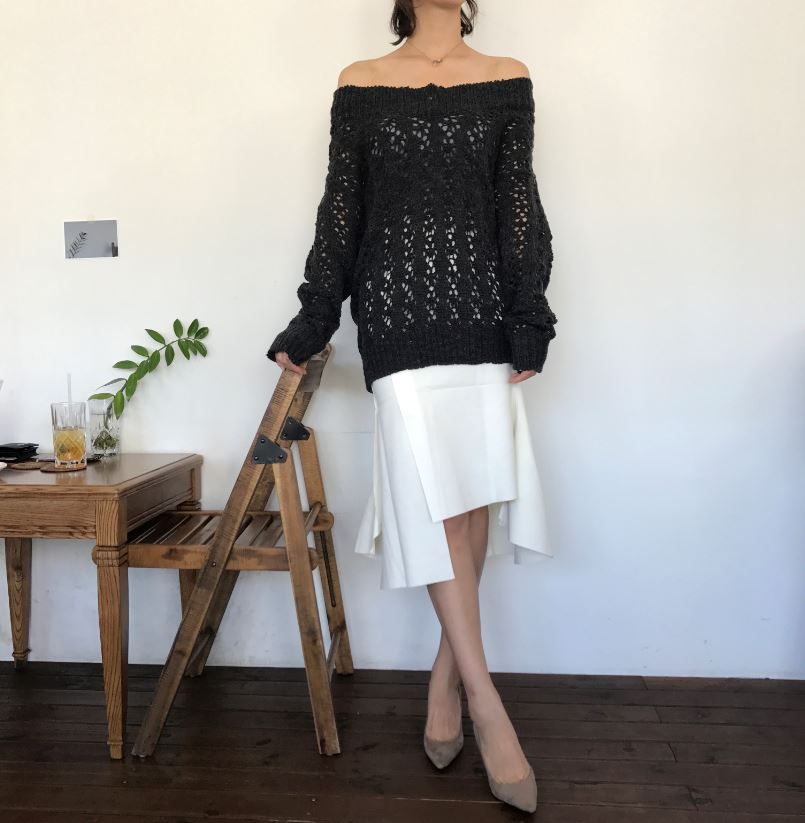 Cutting mermaid long skirt 3color unconventional g